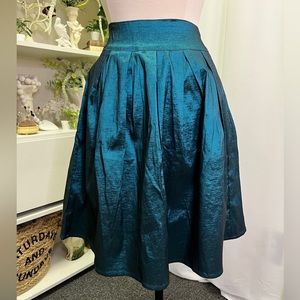 Rock Steady Blue Metallic Circle Skirt